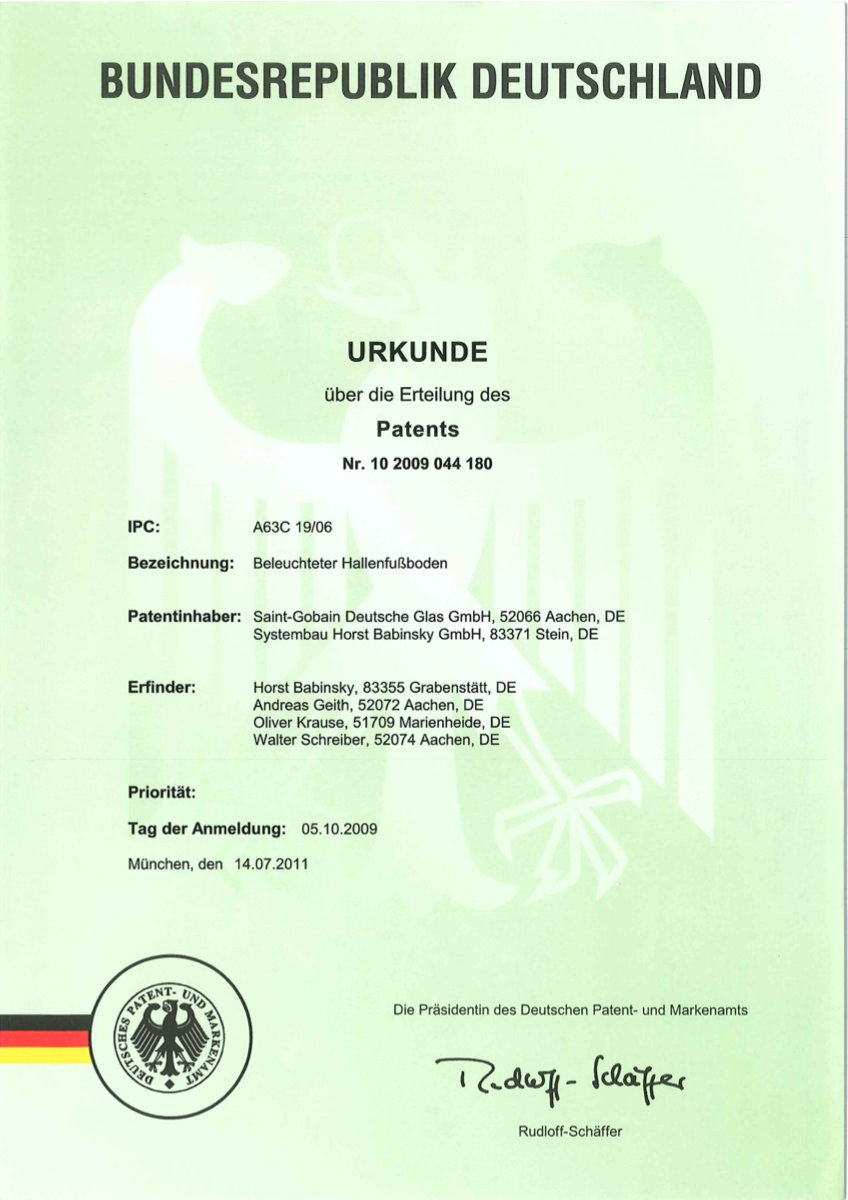 German Illuminated Sports Floor Patent 이미지